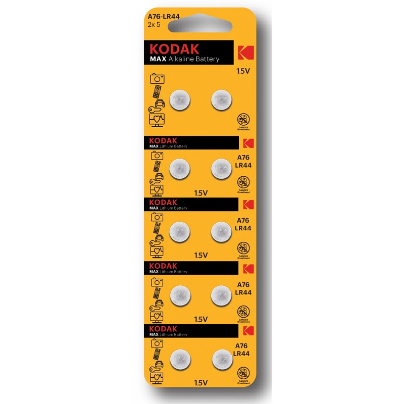 Батарейки Kodak AG13 (357) LR1154, LR44 [KAG13-10] MAX Button Cell