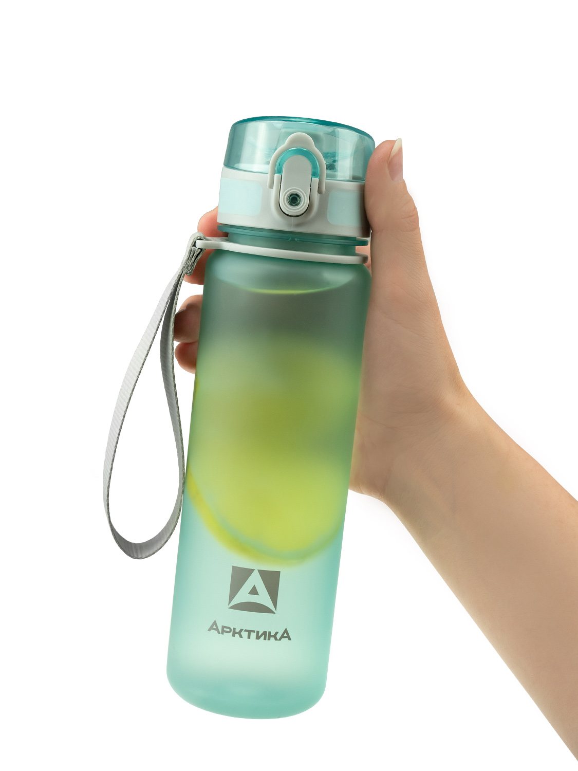 Бутылка тритановая арт.720-500-CNM, 500 мл, голубая матовая, с ситечком