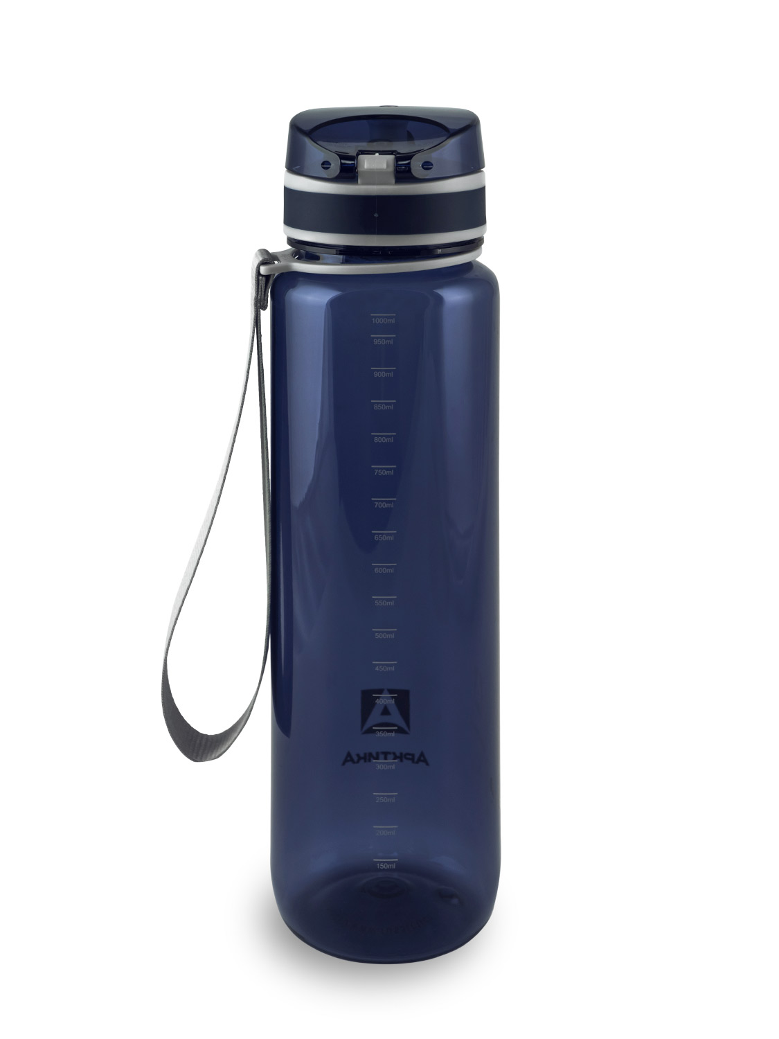 Бутылка тритановая арт.720-1000-BL, 1000 мл, синяя глянцевая, с ситечком