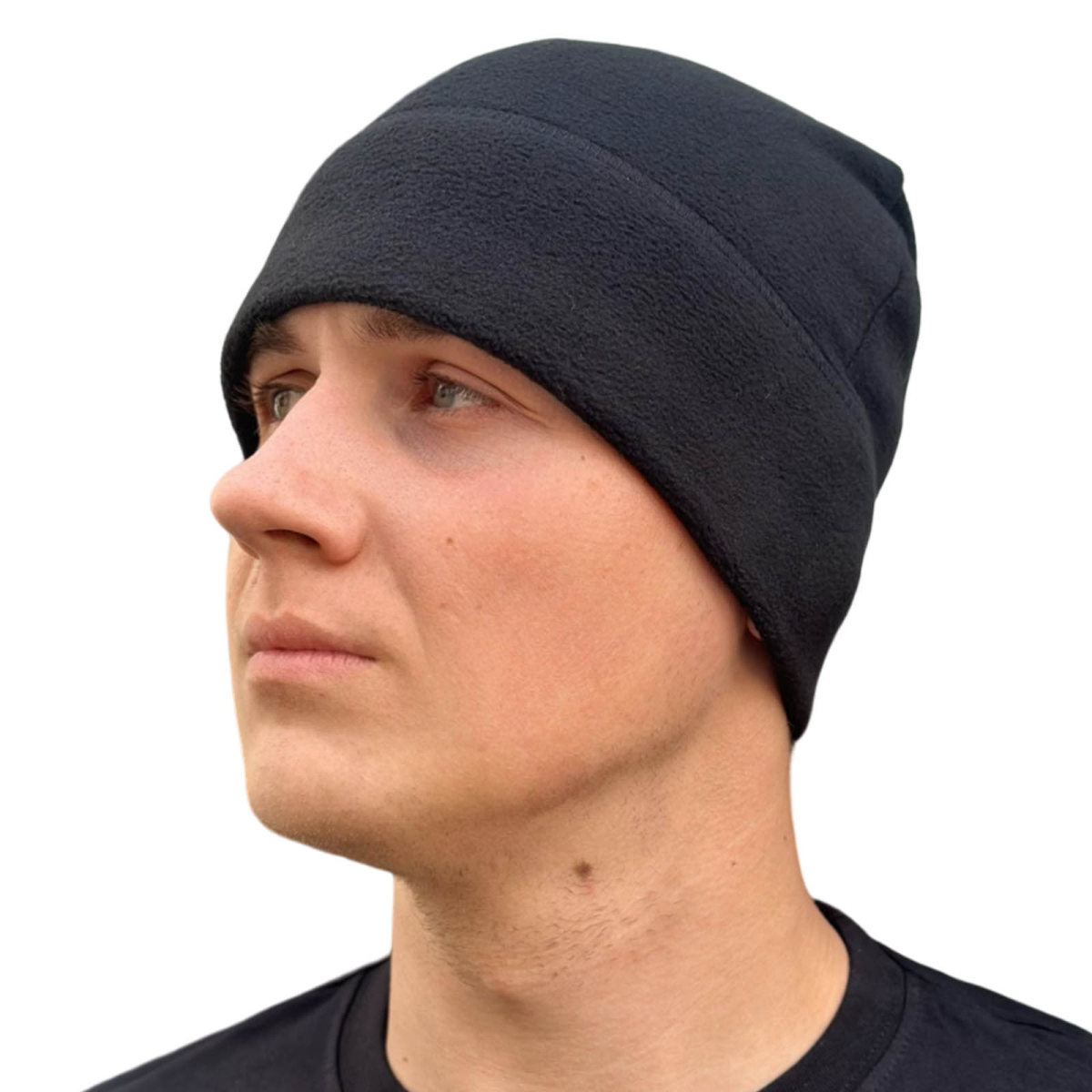 Шапка из флиса (Черная) №6