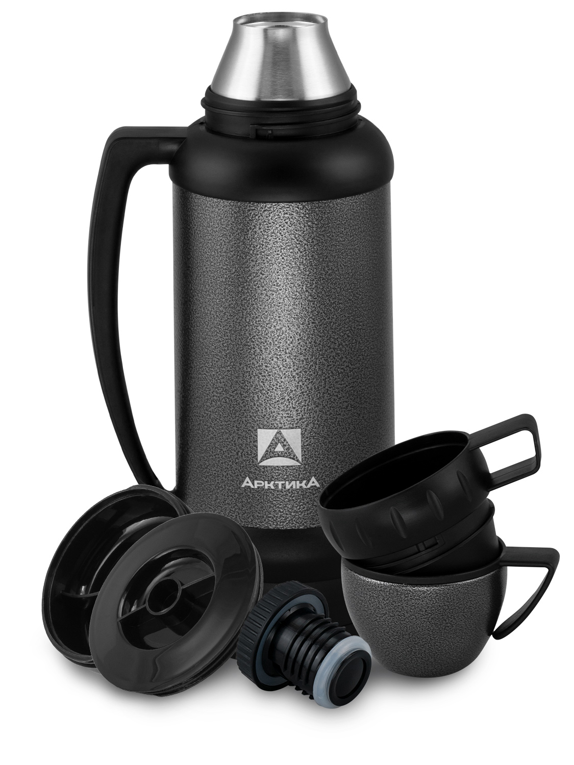 Термос бытовой, вакуумный ШТОРМ, тм "Арктика",  1800 мл, арт. 109-1800М (чёрный)