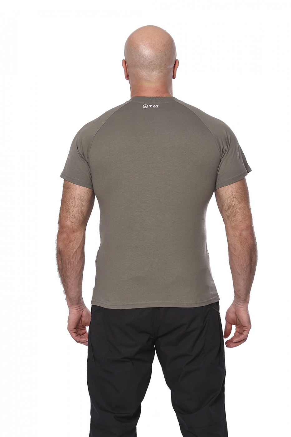 Футболка "Russia"(Россия) (хлопок, олива)