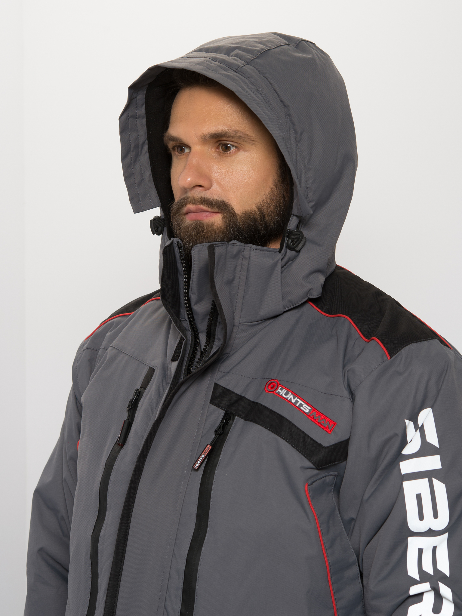 Костюм зимний Huntsman Siberia -45°С серый/черный, Breathable