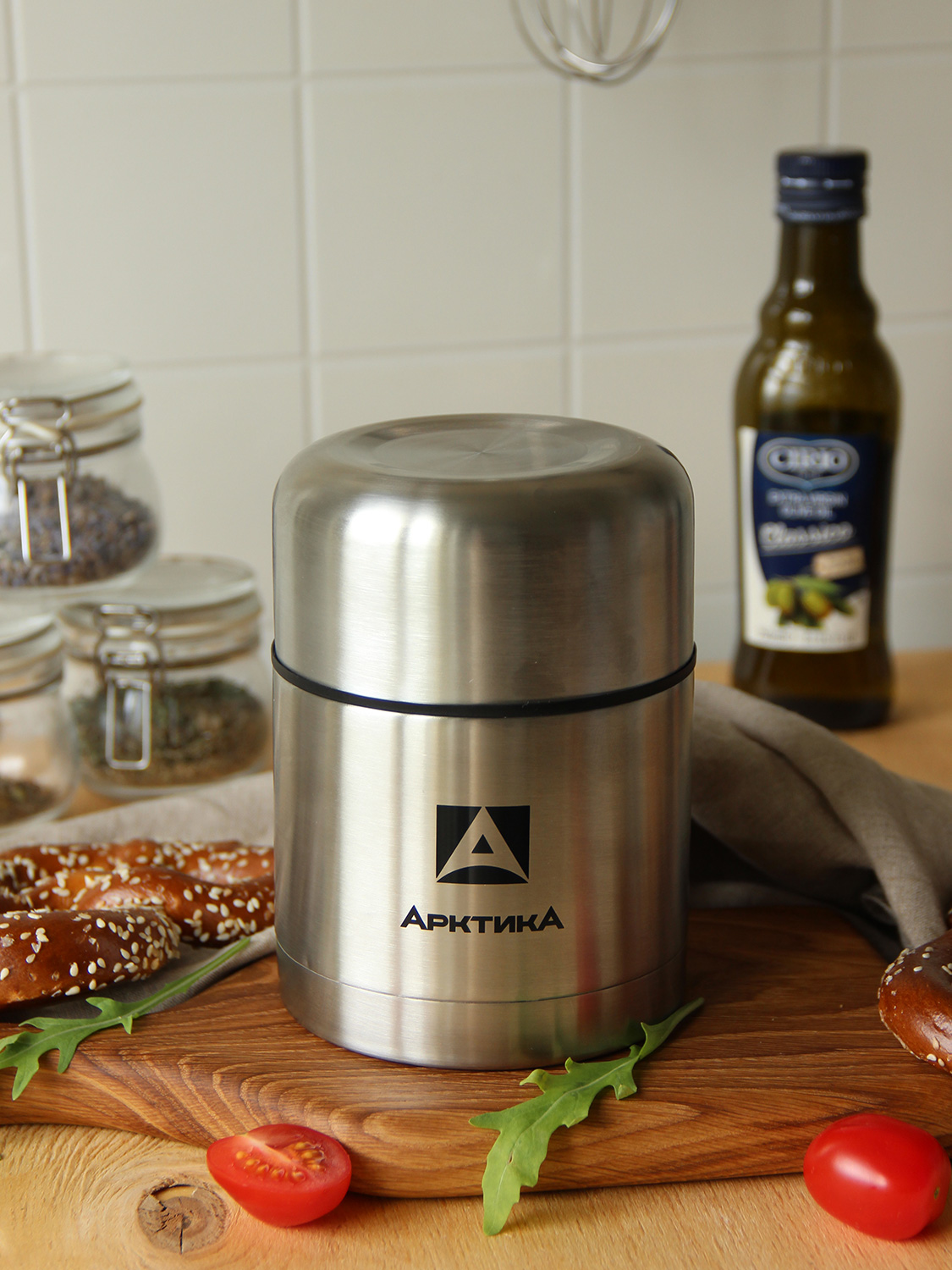 Термос вакуумный, с широким горлом в чехле тм "Арктика", 500 мл, арт. 301-500А