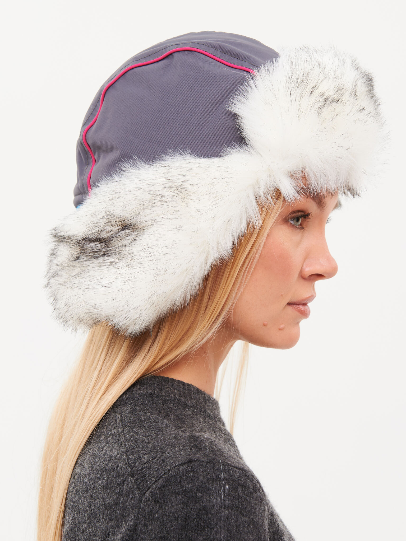 Шапка ушанка зимняя Siberia Lady Breathable Голубой/Серый