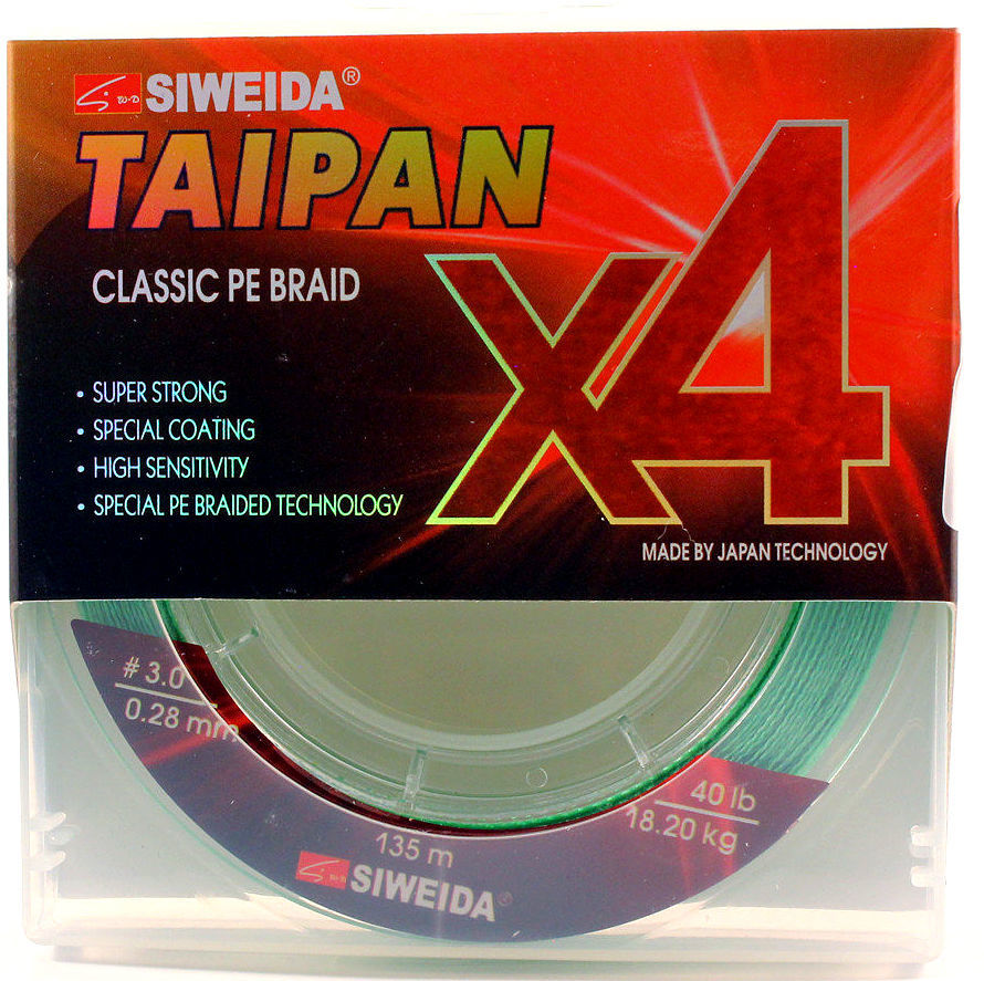 Шнур плетенный SIWEIDA Taipan Classic Braid PE x4 0.20mm 11.4kg 135m Light Green
