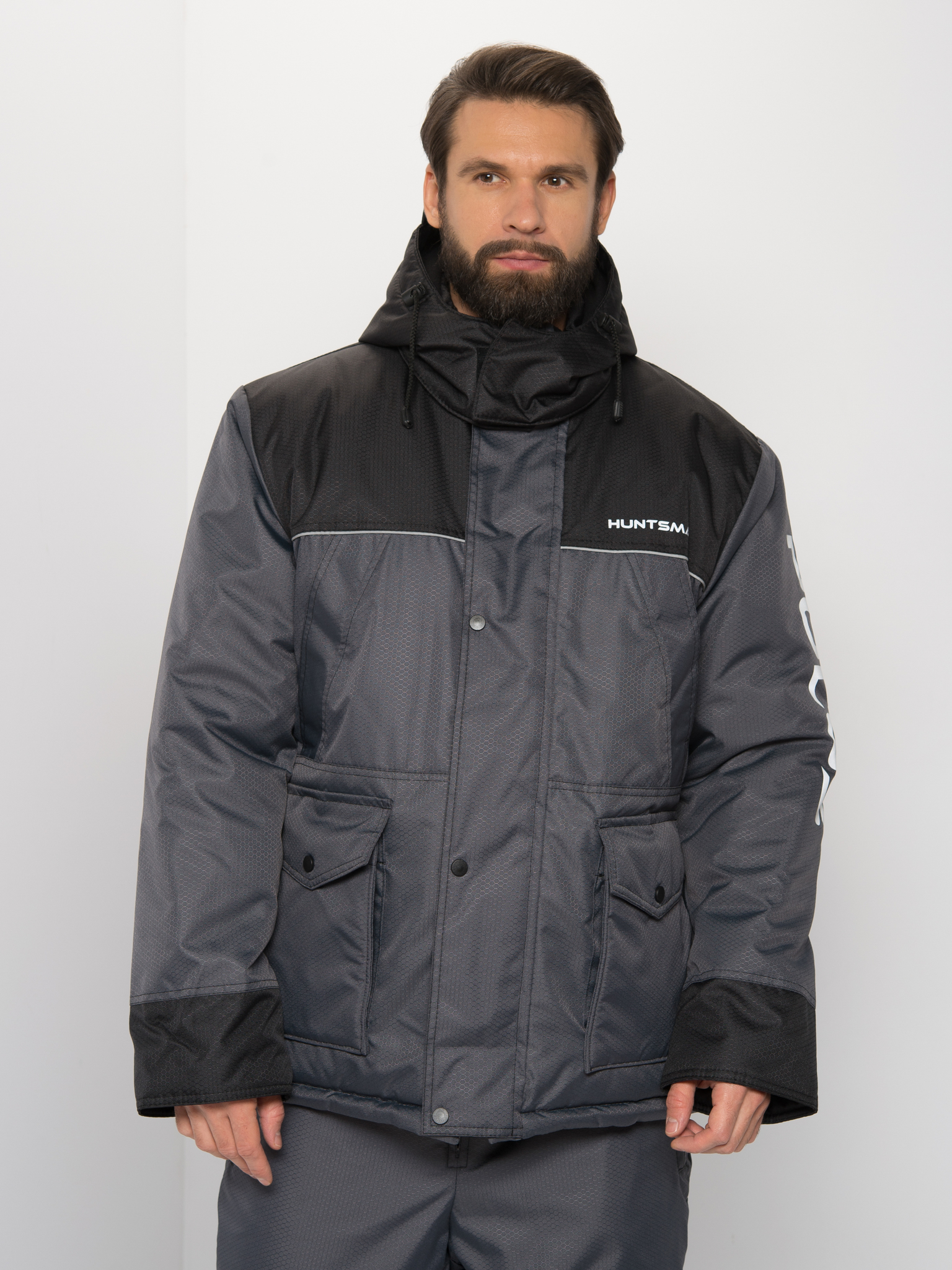 Костюм зимний Huntsman Полюс ткань Cell цвет Серый/Черный