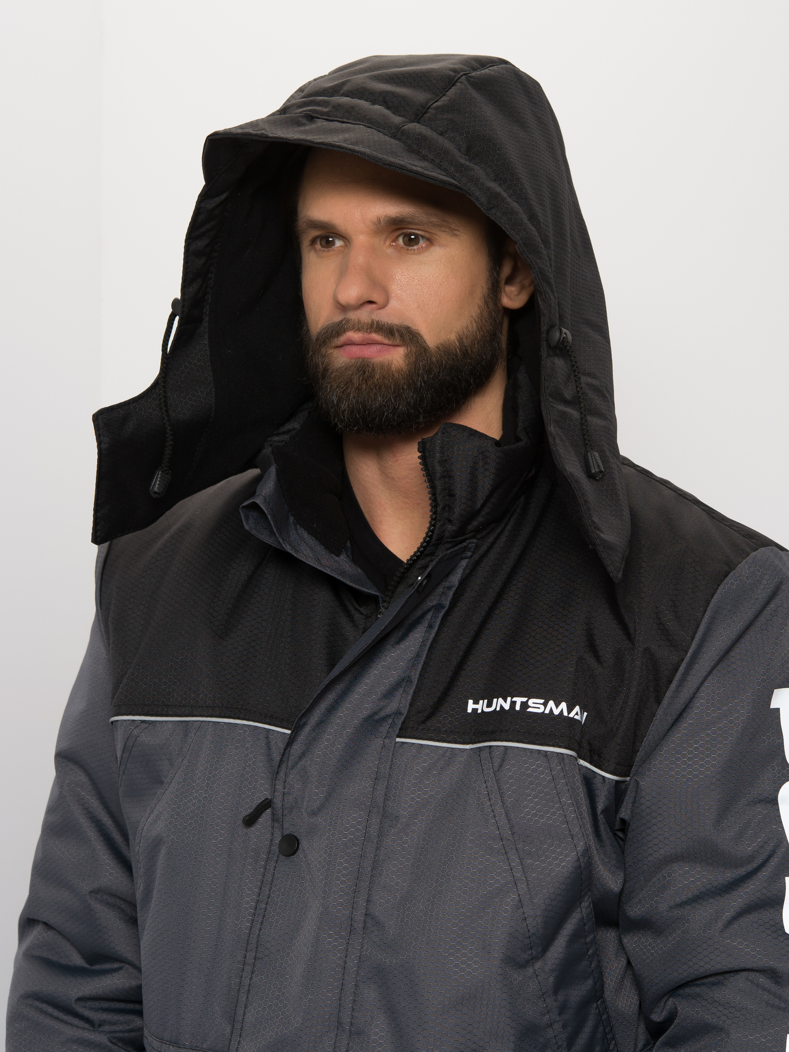 Костюм зимний Huntsman Полюс ткань Cell цвет Серый/Черный
