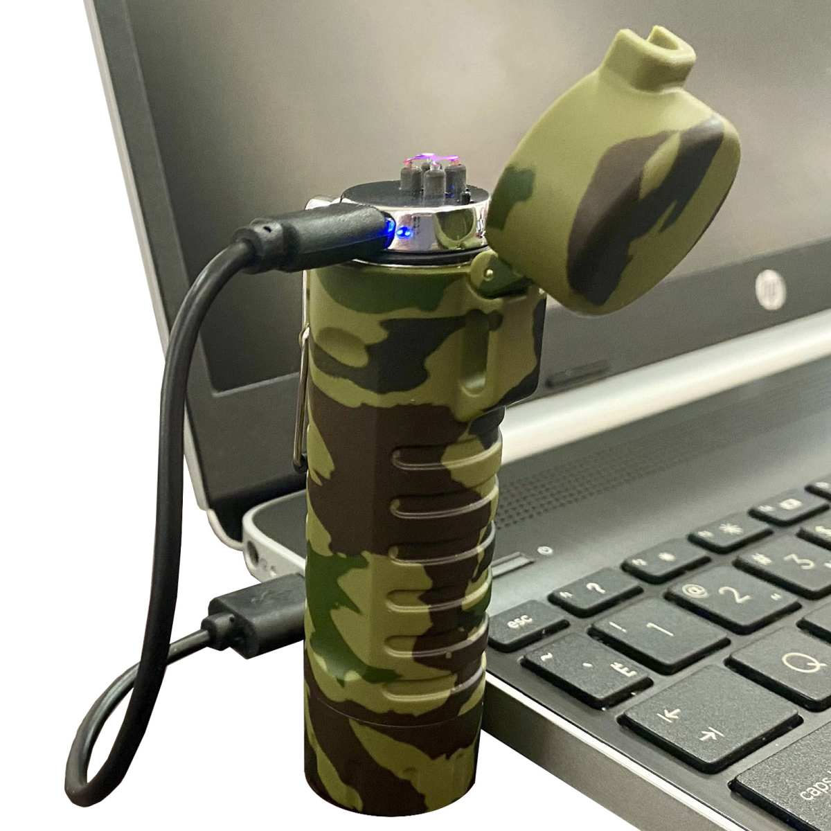 Фонарик USB с ветростойкой дуговой зажигалкой (камуфляж)