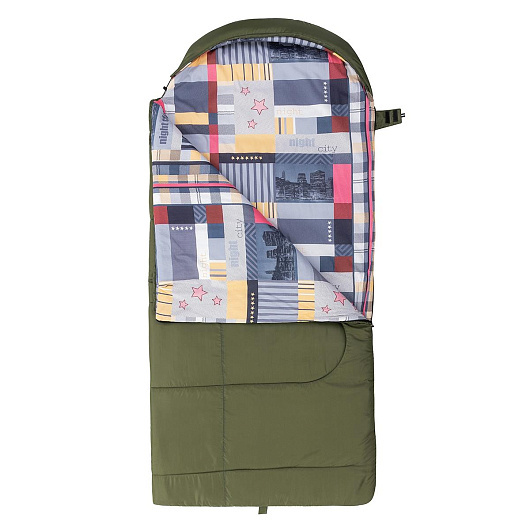 Спальный мешок TRAVEL Wide Plus 400 (220х106) Hollowfiber зелёный