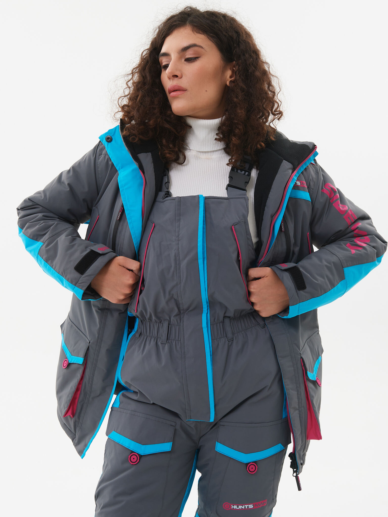 Костюм зимний женский Huntsman Siberia Lady -35°С (цв.серый/голубой, тк. Breathable)