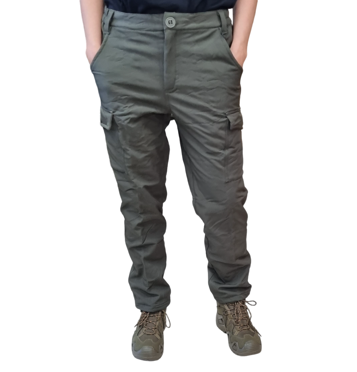 Брюки мужские демисезонные на флисе софтшелл олива