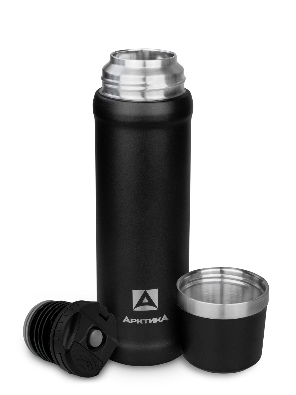 Термос бытовой, вакуумный, питьевой тм "Арктика", 600 мл, арт.111-600 (чёрный)