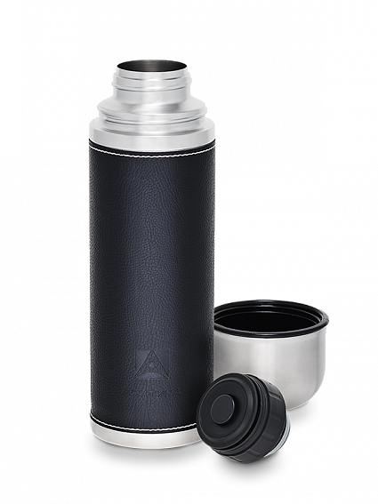 Термос бытовой, вакуумный, питьевой, в кожаной оплетке,чёрный, тм "Арктика", 700 мл,  арт. 108-700