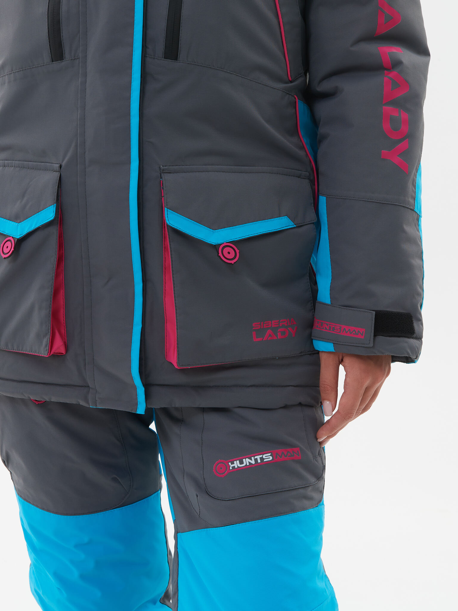 Костюм зимний женский Huntsman Siberia Lady -35°С (цв.серый/голубой, тк. Breathable)