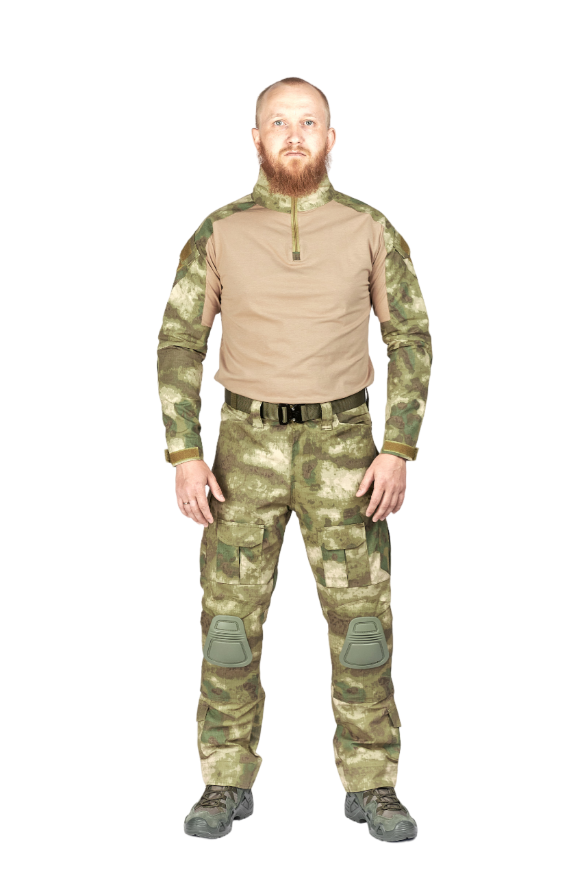 Костюм тактический с пластиковыми локтями и коленями ПЕХОТИНЕЦ, МОХ