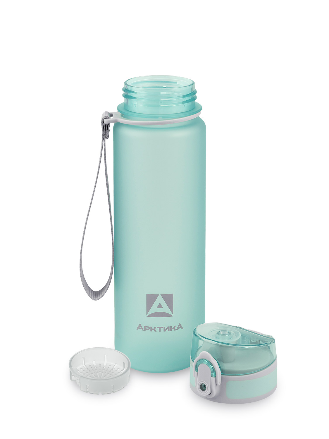 Бутылка тритановая арт.720-500-CNM, 500 мл, голубая матовая, с ситечком