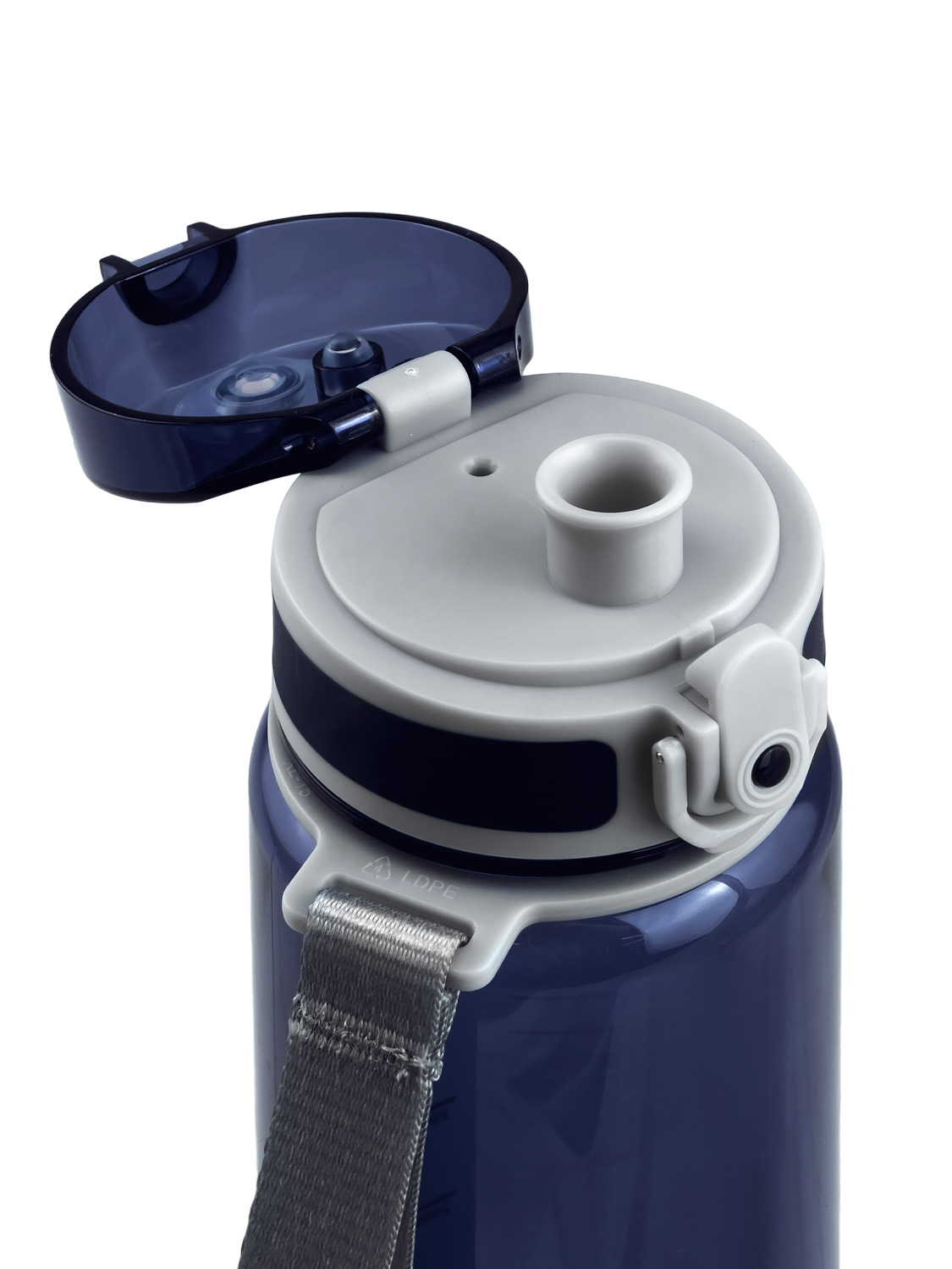 Бутылка тритановая арт.720-1000-BL, 1000 мл, синяя глянцевая, с ситечком