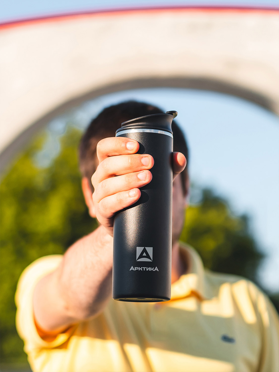 Термос-кружка вакуумный, тм «Арктика», 0.48 л, арт. 710-480 чёрный