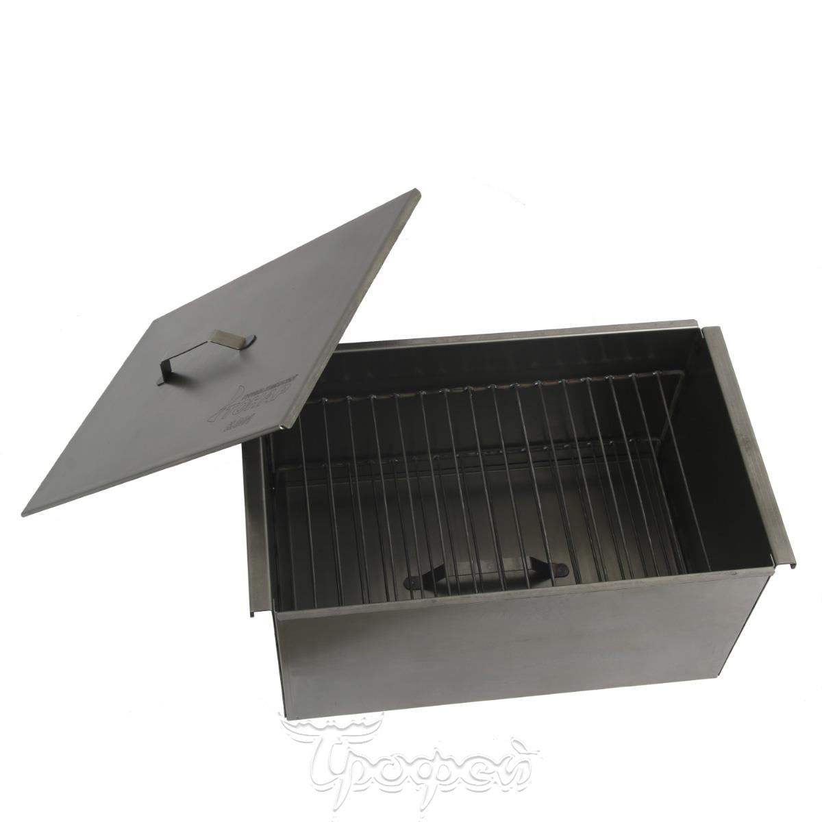 Коптильня двухъярусная с поддоном для сбора жира 450х280х240 сталь 1,5 мм (К-001) Тонар