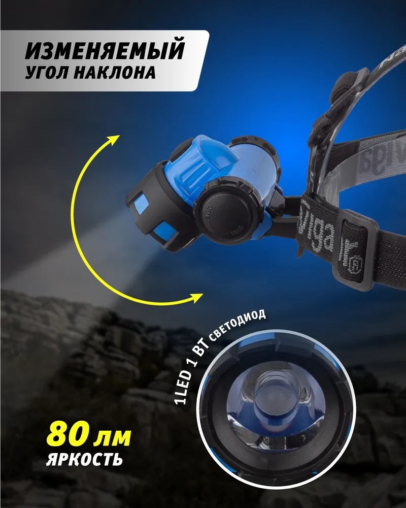 Фонарь Navigator 94 323 NPT-H12 3AAA налобный 1LEDx1Вт,