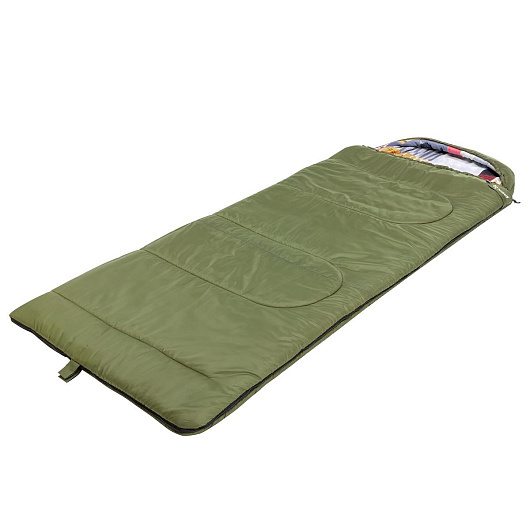 Спальный мешок TRAVEL Wide Plus 400 (220х106) Hollowfiber зелёный