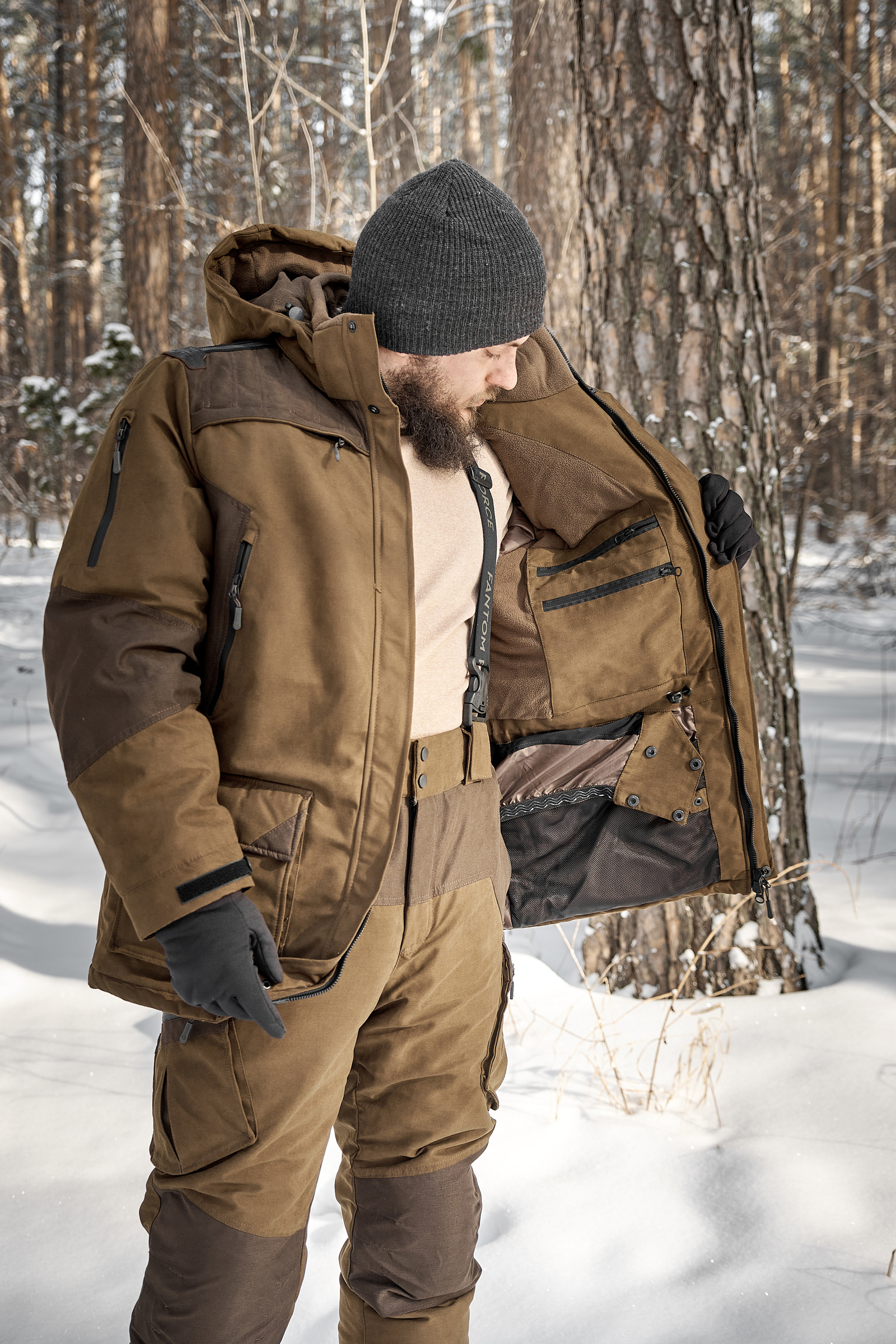 Костюм зимний мужской STINGER COLD -15C  L.Brown 21\D.Brown 22