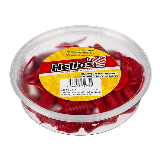 Твистер несъедоб. Credo 2,35"/6,0 см Pepper Red 30шт. (HS-10-030-N-30) Helios