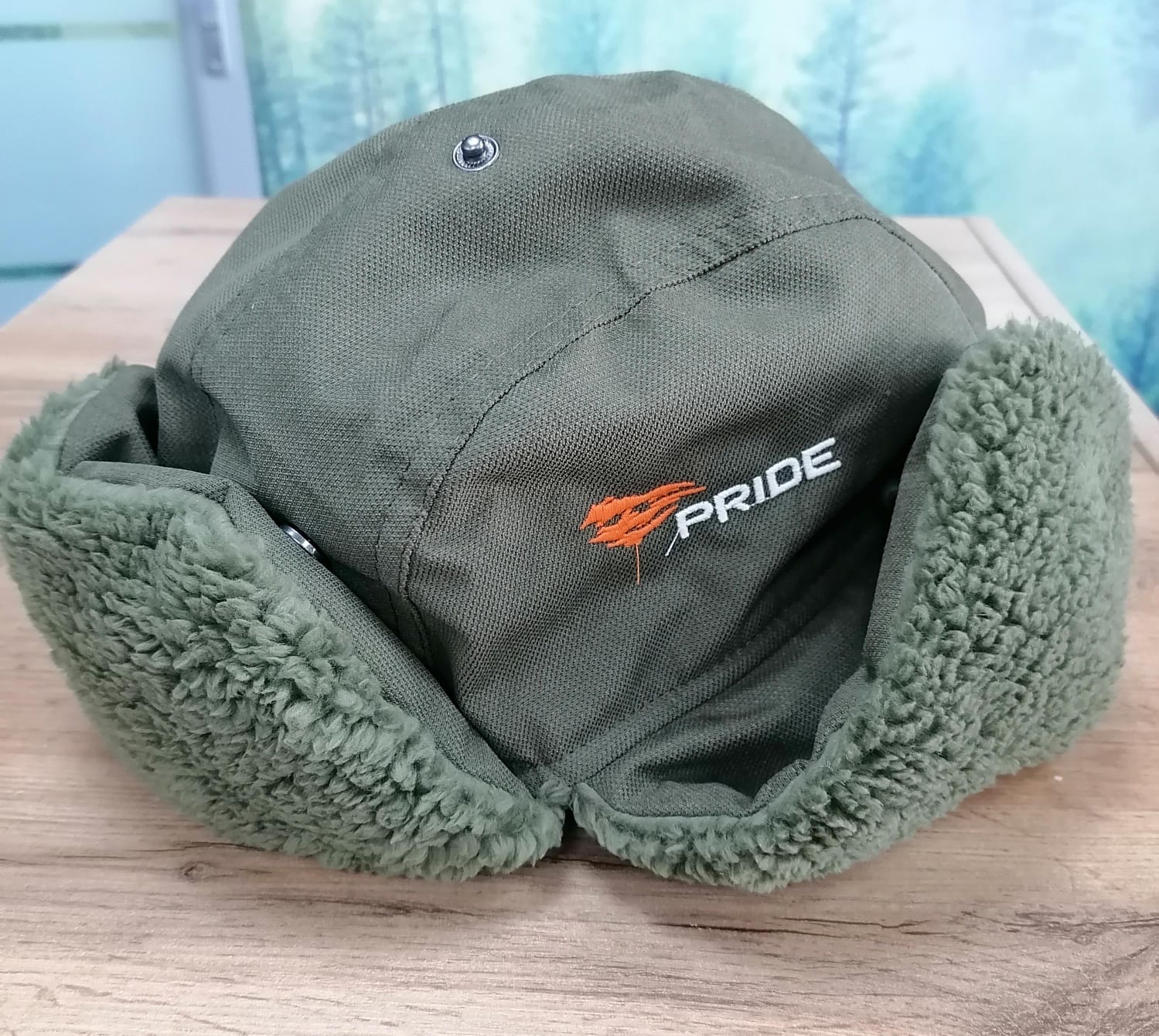 Шапка-ушанка Тайга с флисом PRIDE хаки