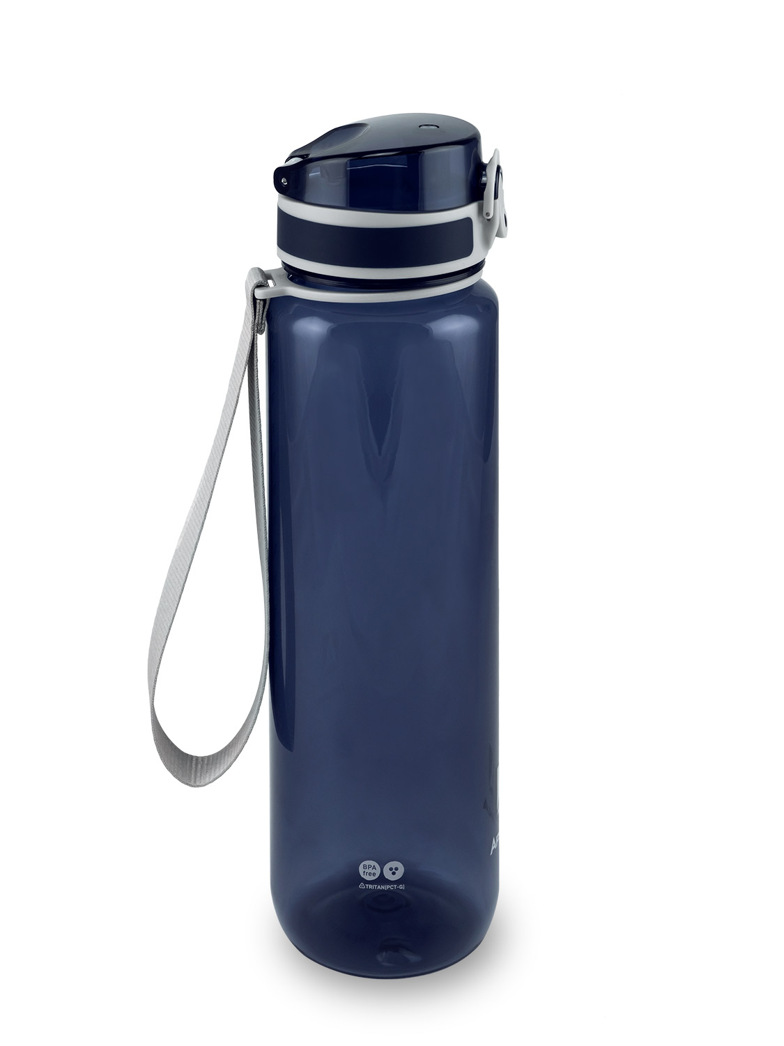 Бутылка тритановая арт.720-1000-BL, 1000 мл, синяя глянцевая, с ситечком