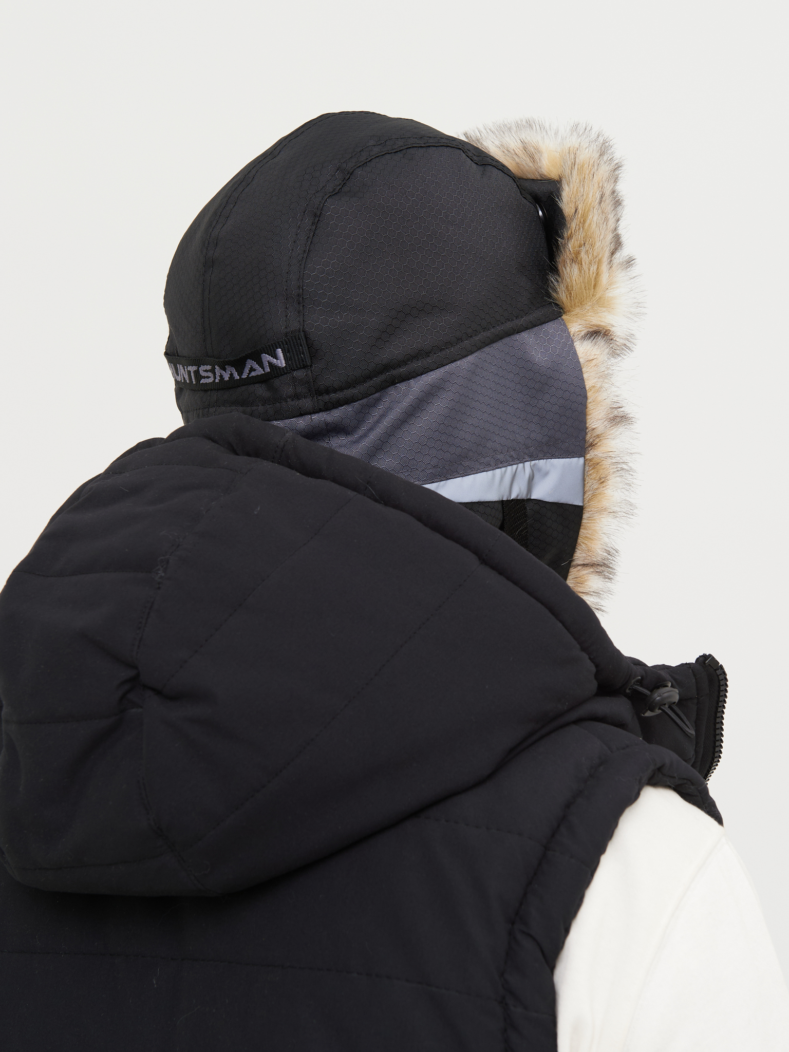 Шапка ушанка зимняя Полюс V-2 с маской Серый/Черный