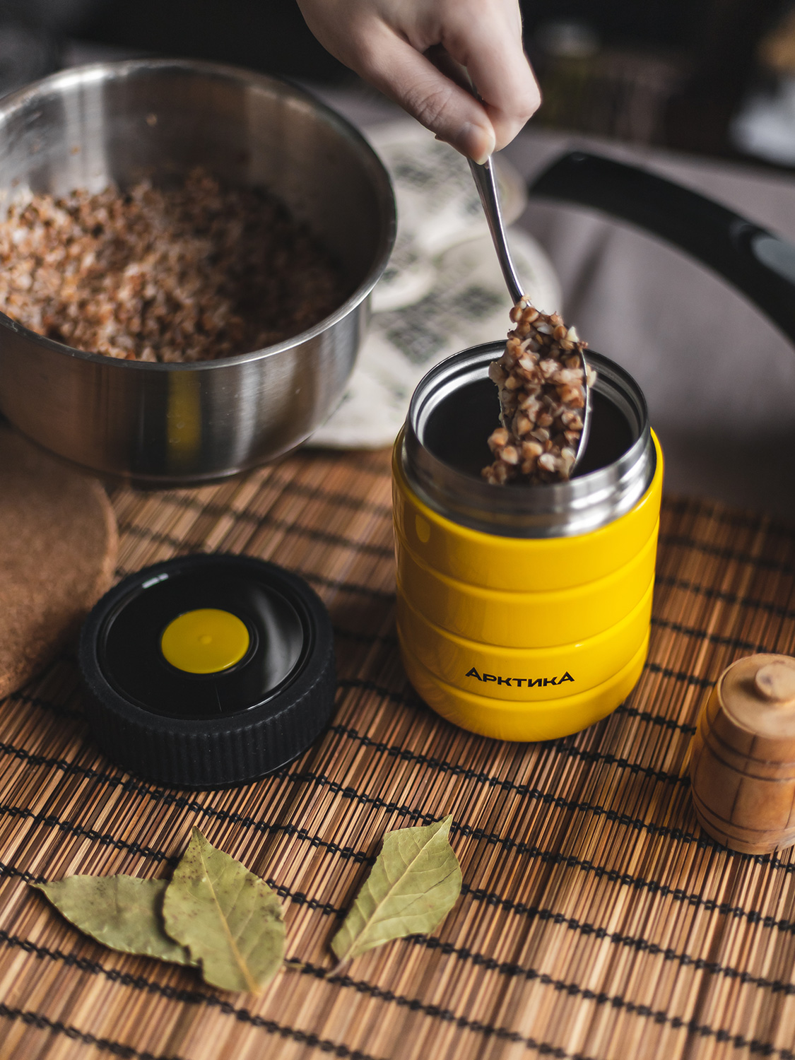 Термос для еды вакуумный, бытовой, тм «Арктика», 0.48 л, арт. 307-480 (жёлтый)