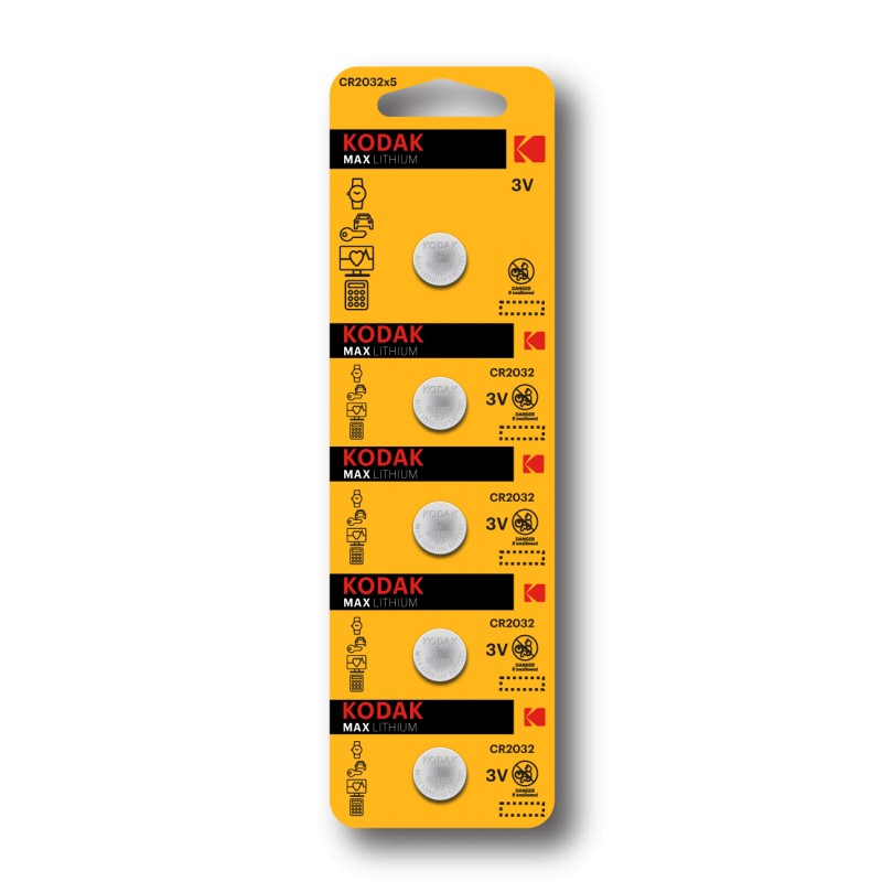 Батарейки Kodak CR2032-5BL MAX Lithium (60/360 Б0018717, 10702070/130522/3149029/4