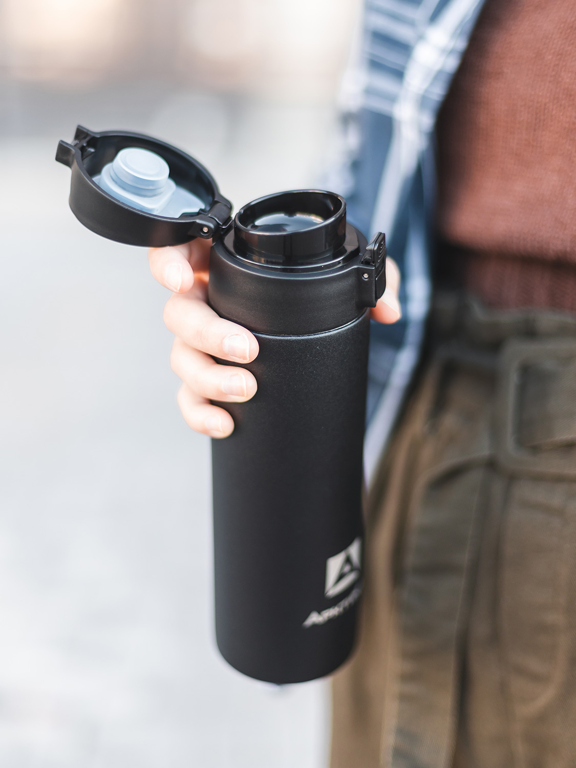 Термос питьевой вакуумный, бытовой, тм "Арктика", 500 мл, арт. 705-500 текстурный черный