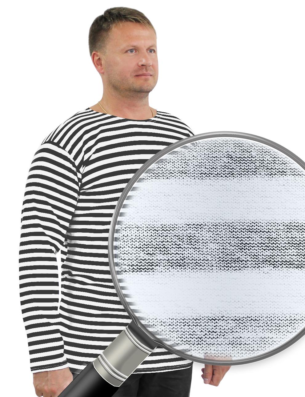 Тельняшка хлопок Чёрная полоса тк.Кулирка