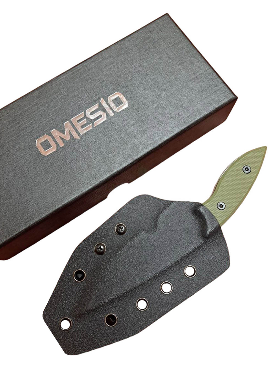 Нож скрытого ношения Omesio (черное лезвие, рукоять G10 хаки)