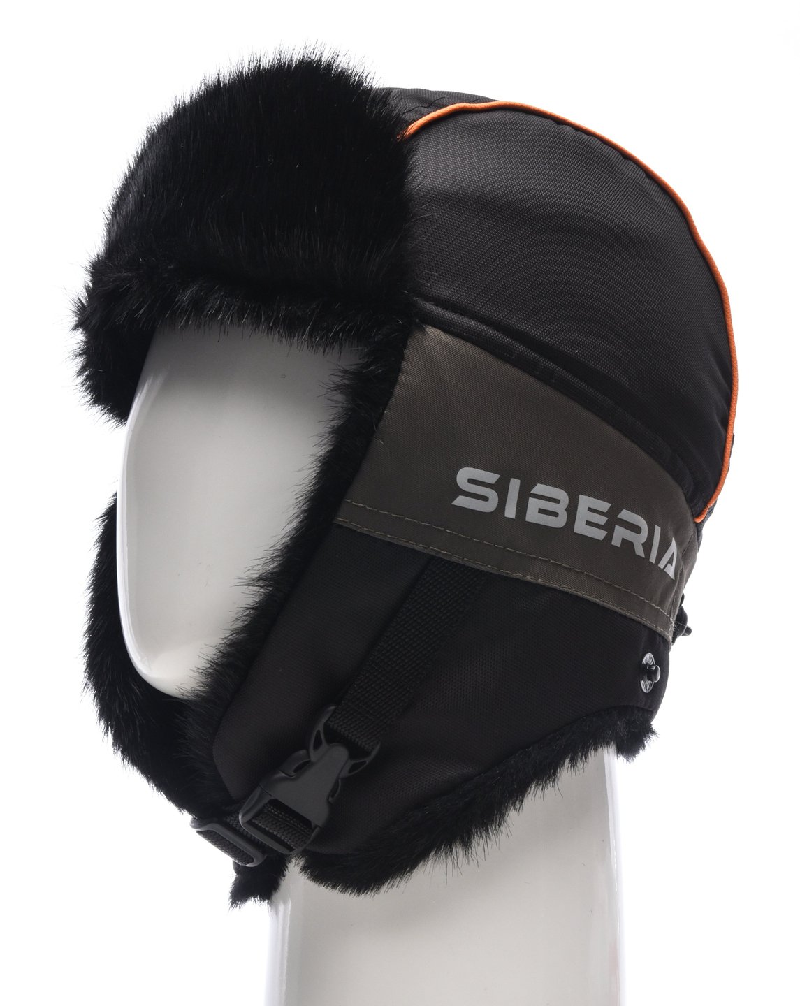 Шапка ушанка зимняя Siberia Breathable  хаки/черный Норка