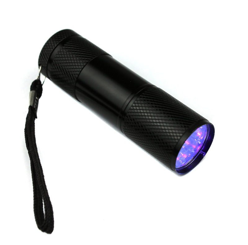 Фонарик ультрафиолетовый (9Led, цвет ассорти, 3хААА, свечение UV)