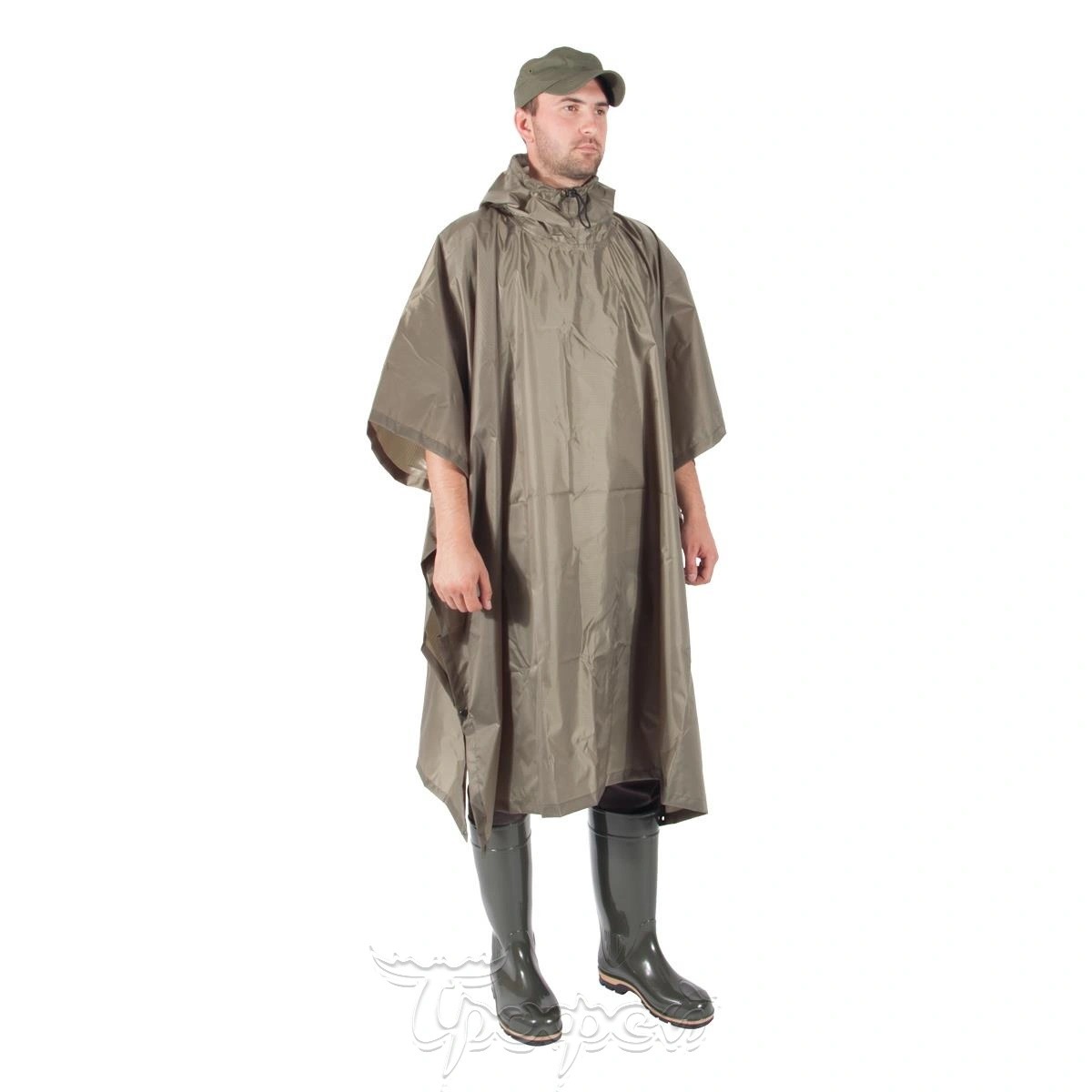 Накидка-дождевик Пончо, цв.хаки (T-PN-VVZ-U-002) Helios