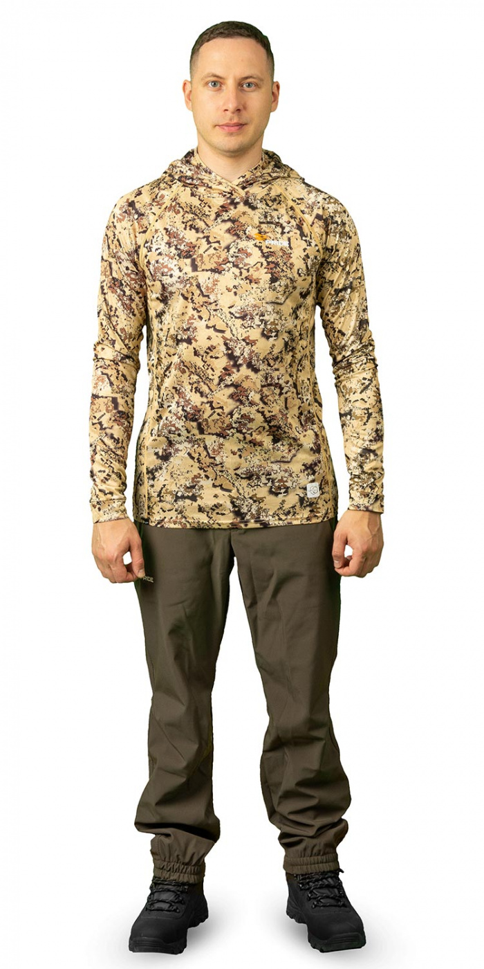 Лонгслив с капюшоном PRIDE Ocelot (Оцелот)(камыш)