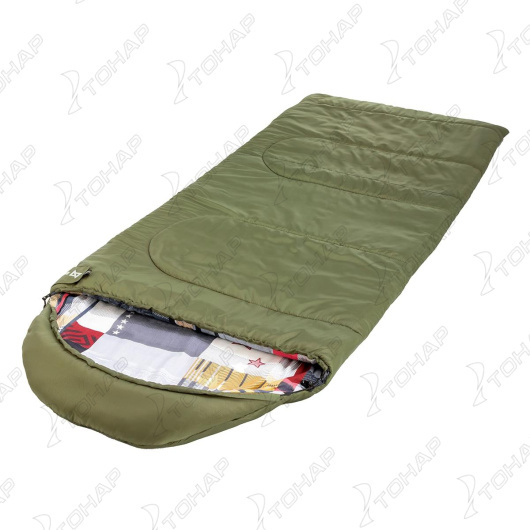 Спальный мешок TRAVEL Wide Plus 400 (220х106) Hollowfiber зелёный