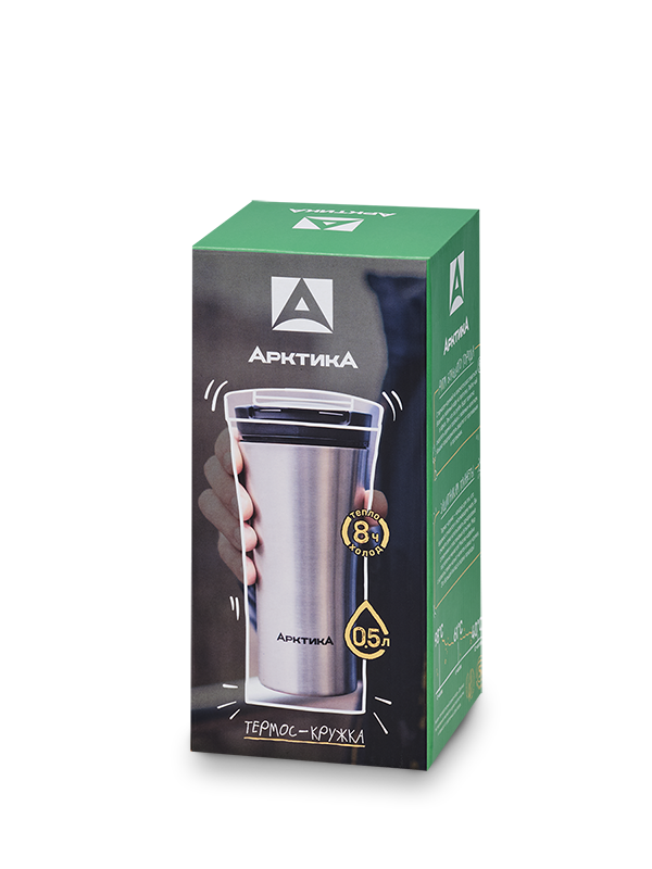 Термос-кружка вакуумная автомобильная тм "Арктика", 500 мл, 410-500P