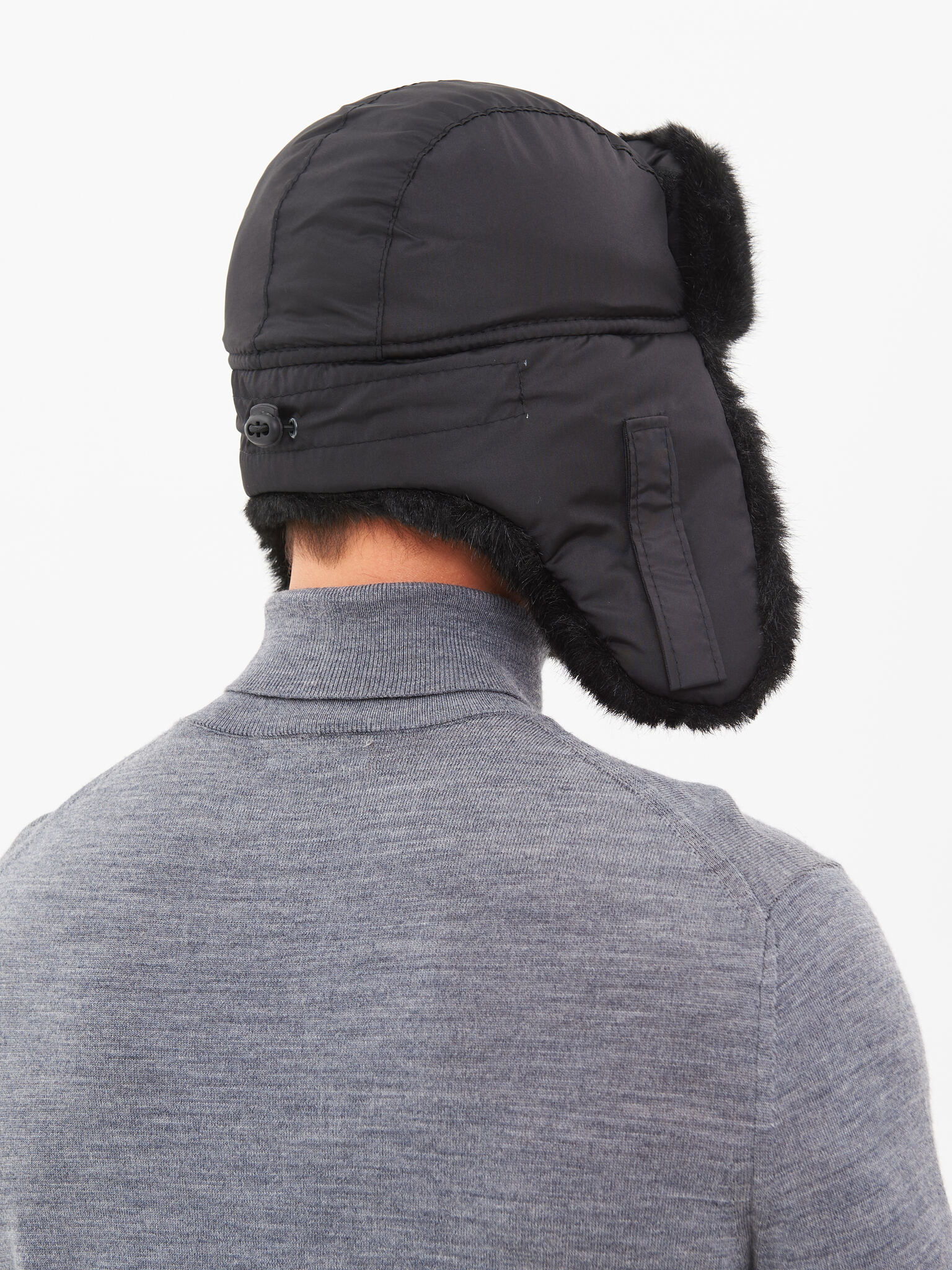 Шапка ушанка с маской Евро Норка Taslan чёрный