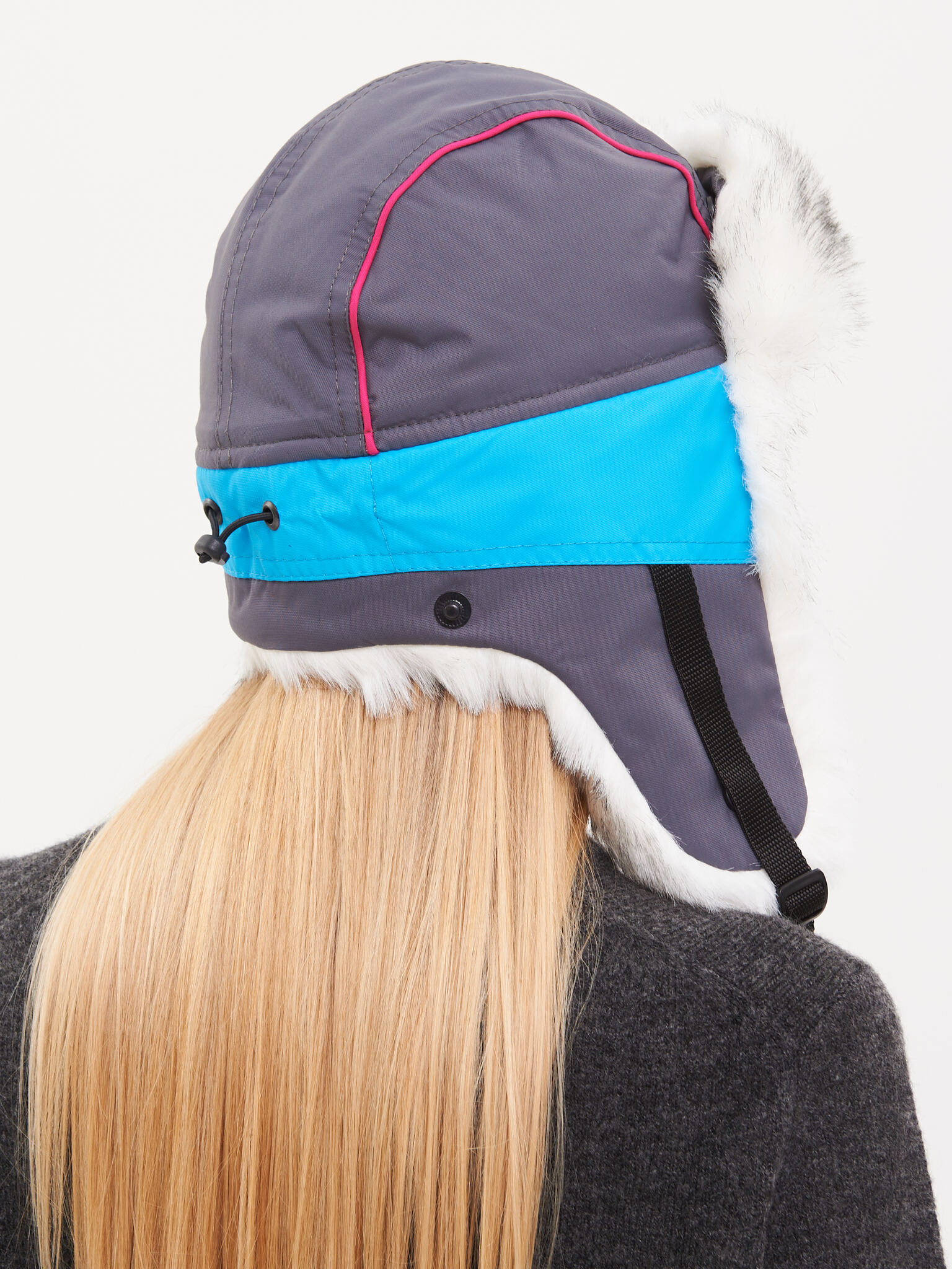 Шапка ушанка зимняя Siberia Lady Breathable Голубой/Серый