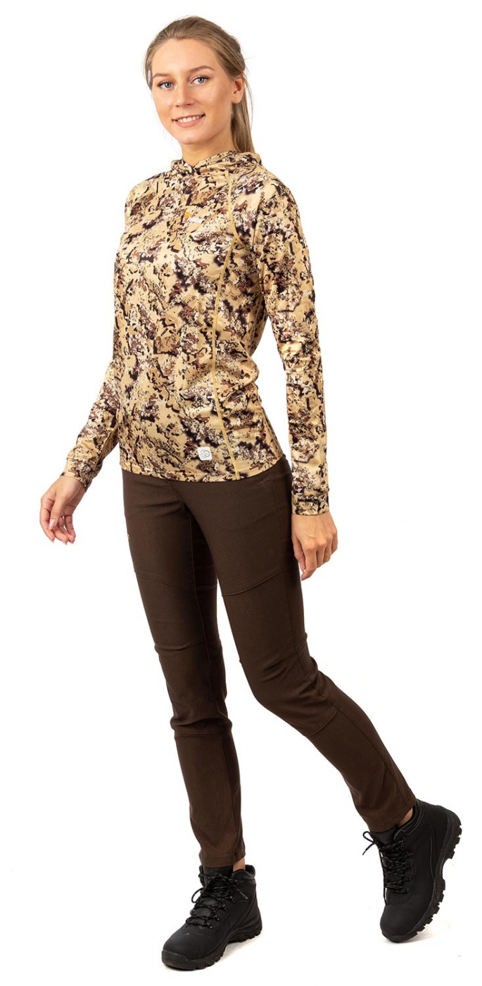 Лонгслив с капюшоном PRIDE Ocelot (Оцелот)(камыш)